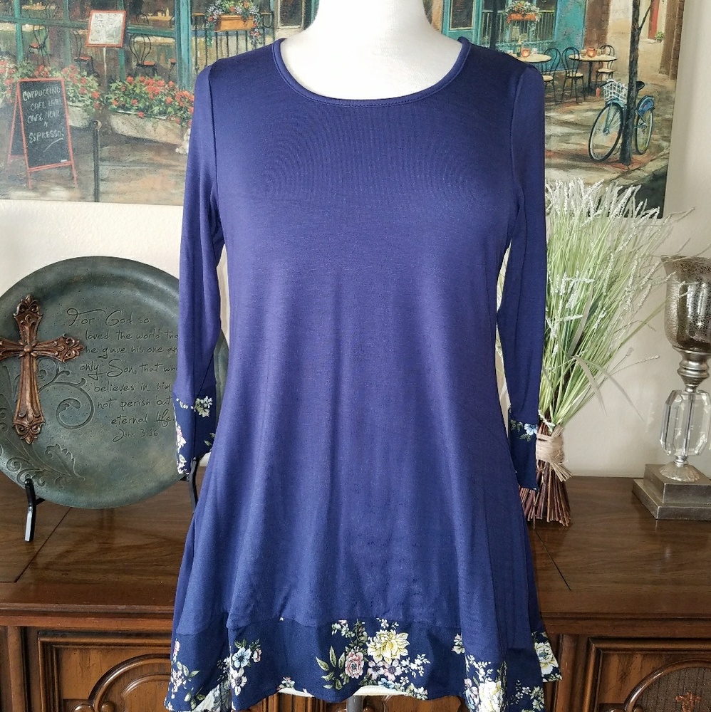 Hi-low Floral blue